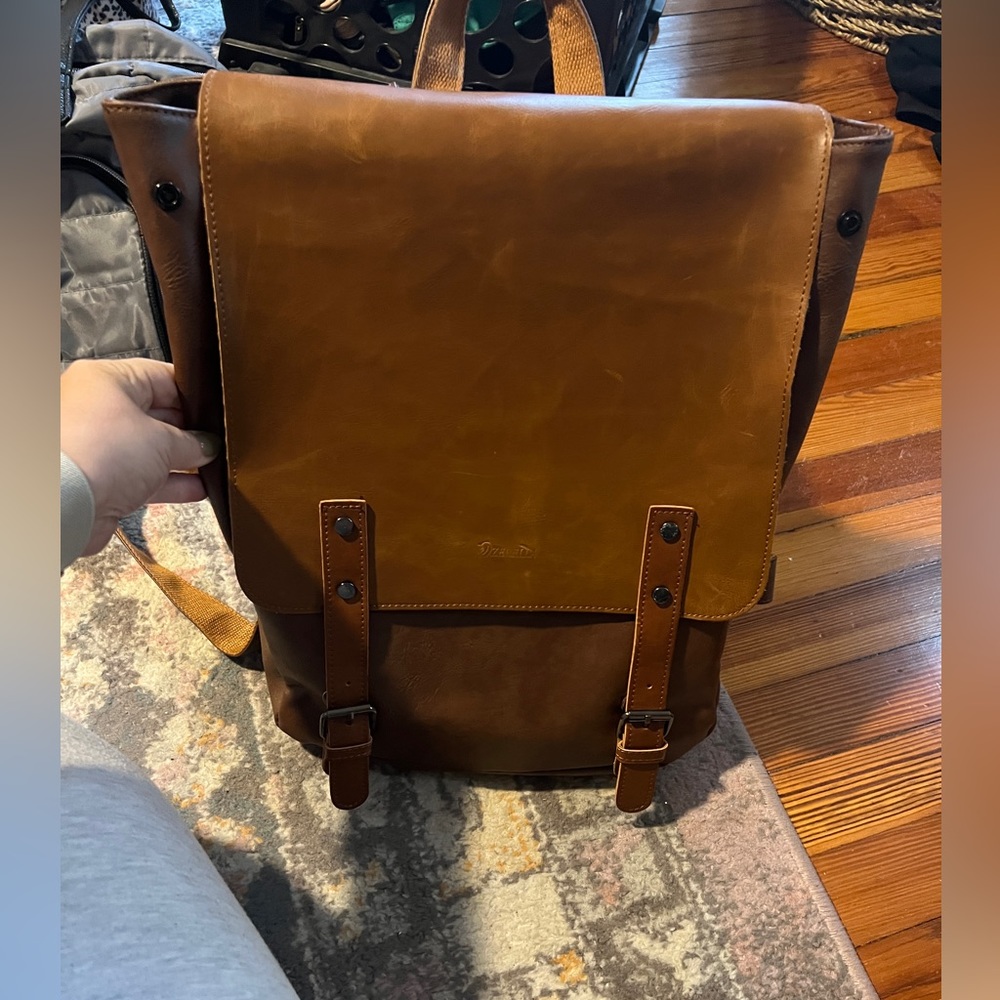 Leather backpack